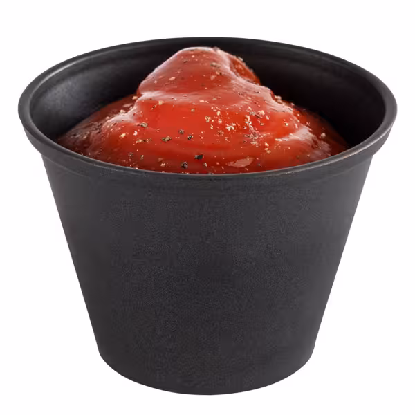 (6 pcs) Sauce Cup - 6-piece Set - Stainless Steel - 60ml - round - Ø60mm - Black