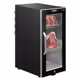Dry age vleesrijpingskast - 395x631mm - met 1 glazen deur - Zwart