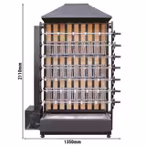 Grill à charbon pour poulets – avec 7 broches pour jusqu’à 35 poulets