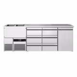 Banco Spillatura Birra PREMIUM - 2500x700mm - 1 Porta & 6 Cassetti