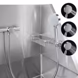 Baignoire pour chien - avec rampe, douchette de plonge & grille de sol amovible