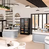 Armário expositor refrigerado para bebidas - 1200mm - 1230L - design sem moldura - 2 portas de batente em vidro - com indicação/painel digital de temperatura - Preto