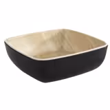 (6 szt.) Miska bufetowa kwadratowa - FRIDA - Melamina - 0,37l - eckig - 125x125x45mm - Czarny/Beżowy
