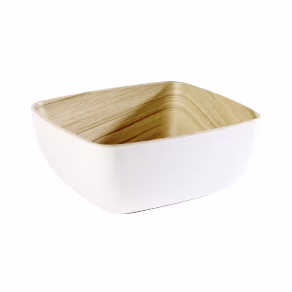 (6 stuks) GN 1/6 schaal - FRIDA - Melamine - 1L - 176x162mm - Diepte:75mm - stapelbaar - Wit, beige