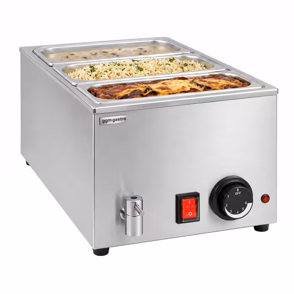 Countertop Bain Marie - GN 1/1 - 150mm deep - 1,2 kW - with Drain Tap
