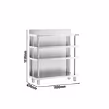 Tavolo in acciaio inox - 1000x400mm - con alzatina 100mm & 4 ripiani