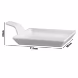(24 unid) FLYING BUFFET - Prato para aperitivos - Melamina - 120x95mm - com pega - Branco