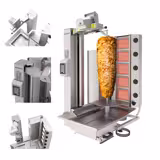 Gás Assador de kebab - 5 queimadores - de bancada - motor inferior - máx. 120kg - incl. 1 espeto e 1 recipiente para gordura