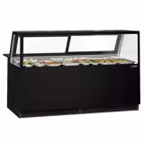 Koeltoonbank KAISA - 2000x1048mm - 560 liter - kleur zwart - dubbel glas - achterzijde 2 schuifdeuren - rechte ruit
