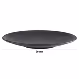(6 pcs) NERO | Plate - Melamine - Ø260mm - Black