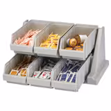 CAMBRO | Versa Organizer – Petite étagère avec 6 récipients – 511×488 mm – gris moucheté
