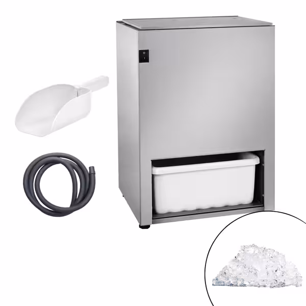 Commercial Ice Crusher - 5kg/min - 140W - Stainless steel - incl. 5kg storage hopper