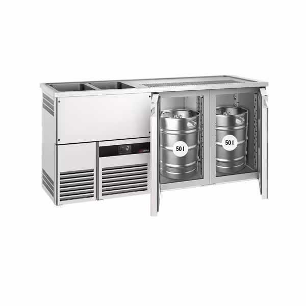 Dispensador de cerveza de barril PREMIUM - 2x 50 litros - 1950x700mm - 2 puertas
