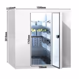 Cella frigorifera BT - 1500x2100mm - 4,20m³ - con pavimento - pannello 120mm