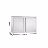 Armadio pensile in acciaio inox PREMIUM - 800x400mm - con porte a battente - 650mm di altezza