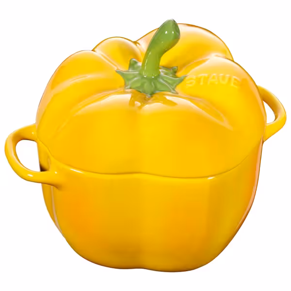 STAUB | CERAMIQUE - طنجرة كوكوت - 0,45 لتر - على شكل بابريكا - سيراميك - أصفر