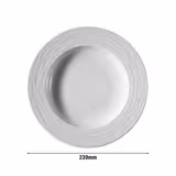 (24 pcs) SEA WAVE | Deep Plate - Porcelain - Ø230mm - White