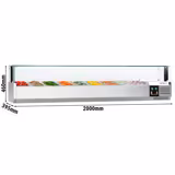 Vitrina rece PREMIUM - 2,0 x 0,4 m - pentru containere 9x GN 1/3 