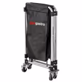 Carrello portabiancheria - pieghevole - 150L - telaio in alluminio - Nero