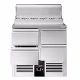 Přípravný chladicí stůl Mini PREMIUM - 900x700 mm - 4 zásuvky - pro 5× GN 1/6 - vč. 2× GN 1/1 rošt