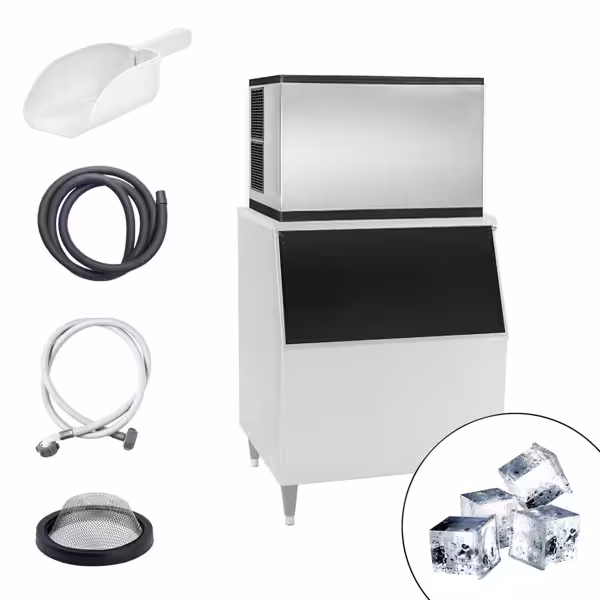 Commercial Ice Machine - Cube - 403 kg/24 h - incl. ice storage container