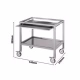Mobile Open Stand EM420 Series - 940x690x880mm - Stainless Steel - with Wheels - for EM420 Series