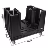 Bordenwagen - verrijdbaar - voor Ø180-325mm borden - 180-480 borden - met 6 verstelbare scheidingswanden - 985x760x900mm - polyethyleen