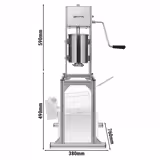Commercial Churro Machine – 5 L Hopper – With Stand (760×380×1,080 mm) – Manual – Stainless Steel – 5 Star Nozzles Ø15–25