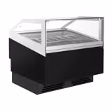 Schepijsvitrine ADAM - 1201x1167x1206mm - Geventileerde koeling - met LED-verlichting - voor 12x 5 liter ijsbak of 8x 7 liter - Zwart