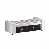 Commercial Hot Dog Roller – 5-Roller Tabletop – 50–200°C Thermostat – Stainless Steel – Single-zone