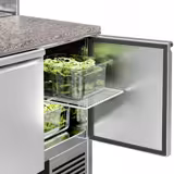 Saladette PREMIUM - 903mm - 2 deuren - met RVS deksel voor 5x GN 1/6 - granieten werkblad