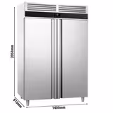 Armoire réfrigérée négative en acier inoxydable PREMIUM - GN 2/1 - 1400 L - avec 2 portes vitrées & Glissières GN & 6 grilles GN 2/1
