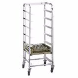 Carro portaplatos de acero inoxidable para estructuras porta‑platos - para 6 cestas Tamaño de cesto: 50x50cm & GN 1/1 - con 6 estantes - sin asa - compatible con GN 1/1 & 50x50cm