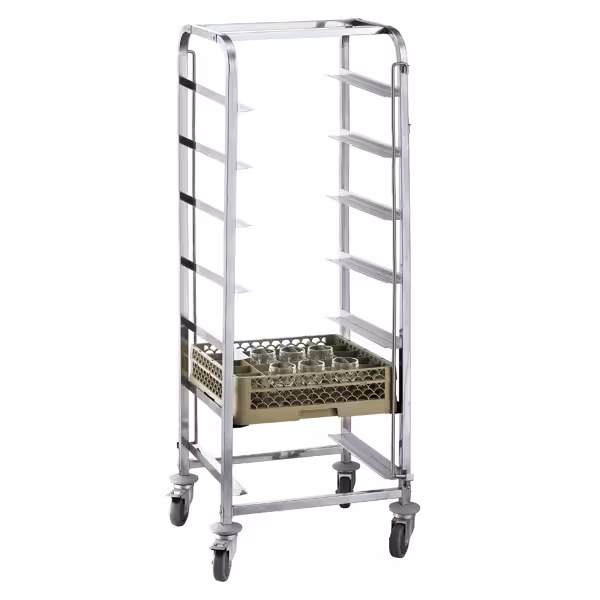 Edelstahl Geschirrkorbwagen - für 7 Körbe Korbmaße: 500x500 & 400x500mm