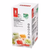 CAMBRO | CAMSQUARES® - FreshPro containerset - 8 stuks - 2x 0,95 liter & 2x 0,47 liter - Transparant