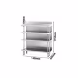 Bar-Arbeitstisch - Edelstahl - 1000x600mm - mit 4 Ablagen