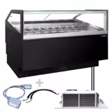 Glassdisk - 1,7 x 1,1 m - Svart - med LED