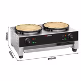 Commercial Crepe Maker - Double - 2x400mm - incl. crepe spreader