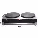 Commercial Electric Crepe Maker 2x Ø400 mm – 6 kW - Independent plate controls - Cast iron non-stick plates