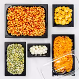 (6 uds) Bandeja GN 1/2 ECO - melamina - negra - 4,7L - Altura:100mm