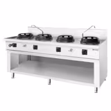 Gas Wok-Herd - 60 kW - 4 Brenner - inkl. 2 Wasserhähnen