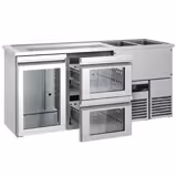 Barkoelkast PREMIUM - 1950x700mm - 1 glazen deur & 2 laden