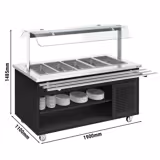 Buffet réfrigéré DANZIG - 1900mm - 5 bacs GN 1/1 - avec Glissière pour plateaux - Noir