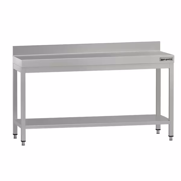 Paslanmaz Çelik Çalışma Tezgahı  ECO -1800x700mm -  Alt Raflı, Sırtlı