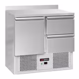 Saladette / mesa de resfriamento ECO - 0,9 x 0,7 m - com 1 porta e 2 gavetas 1/2 e mesa de apoio