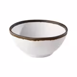 (6 pz) Ciotola - CROCKER - in Melamina - 0,70L - tonda - Ø160mm - impilabile - Bianco/Marrone