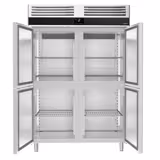 Upright Fridge Stainless steel PREMIUM - GN 2/1 - 1400L - with 4 half doors