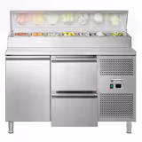 Saladette ECO - 1360x700 mm - inbyggd kylränna - 1 dörr & 2 lådor - för 7x GN 1/3