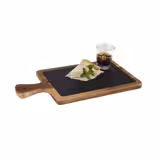 (6 bucăți) Tăvi de servire - FUSIONA - Set de 2 piese - incl. placă din ardezie naturală - 260x180 mm