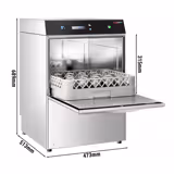 Doppelwandige Gläserspülmaschine - Digital - 2,97 kW - inkl. Entkalker - mit Reiniger- & Klarspülerpumpe